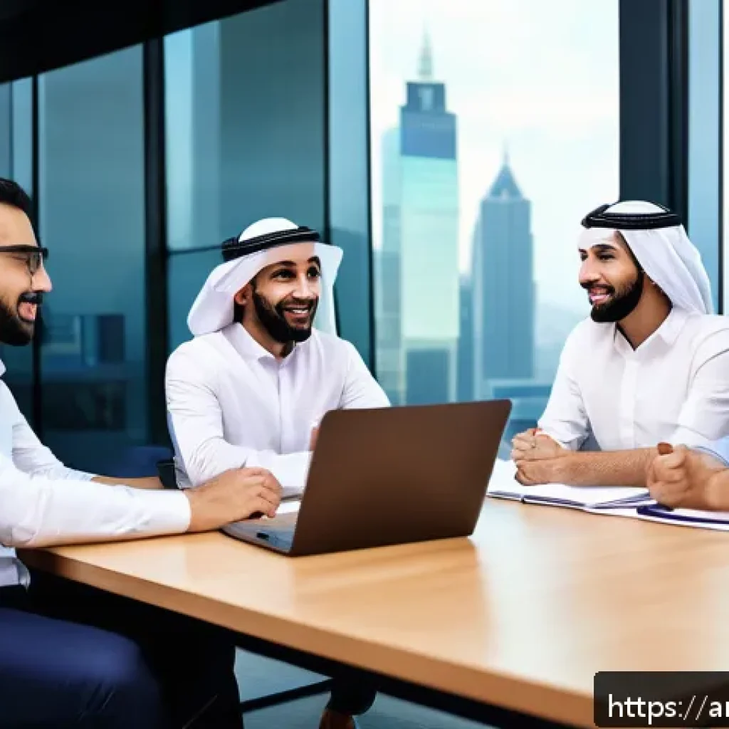 심리적 안전감을 위한 조직 내 민주적 의사결정 - A diverse team of Arabic-speaking professionals engaged in a vibrant weekly meeting in a modern offi...