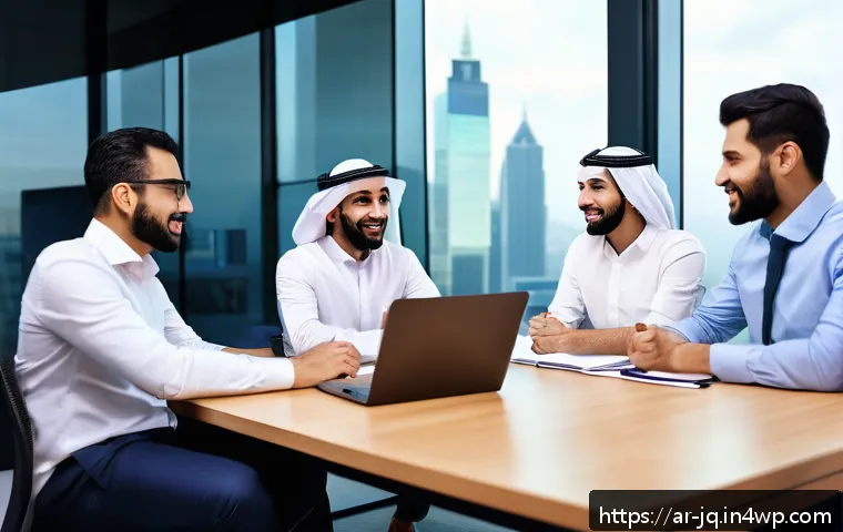 심리적 안전감을 위한 조직 내 민주적 의사결정 - A diverse team of Arabic-speaking professionals engaged in a vibrant weekly meeting in a modern offi...