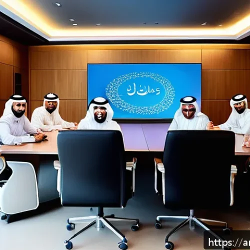 Home 17 직원 복지를 통한 심리적 안전감 증진 방법 - A modern Arab office environment with a diverse team of employees engaged in an open and transparent...